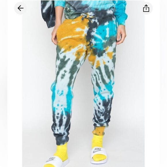 La Detresse Revolve Limeade Tie Dye Sweatpants Joggers Size M - Picture 1 of 13